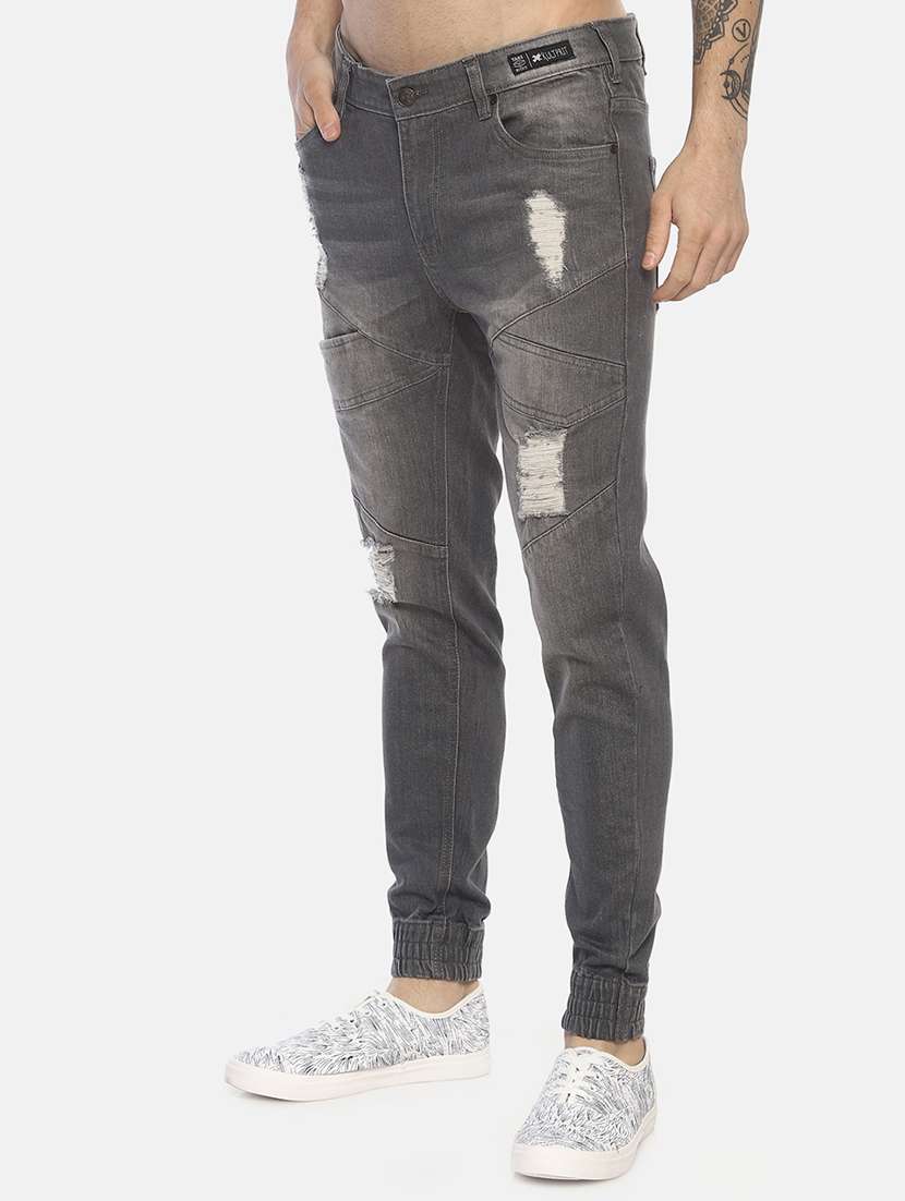 grey ripped jogger - 16879882 - Standard Image - 1