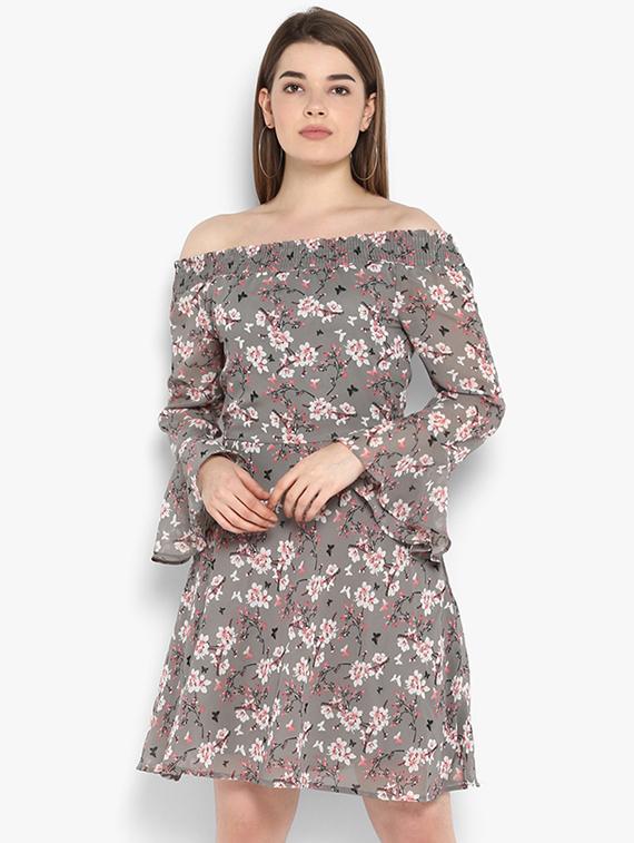 women printed off shoulder dress - 16880208 - Zoom Image - 0