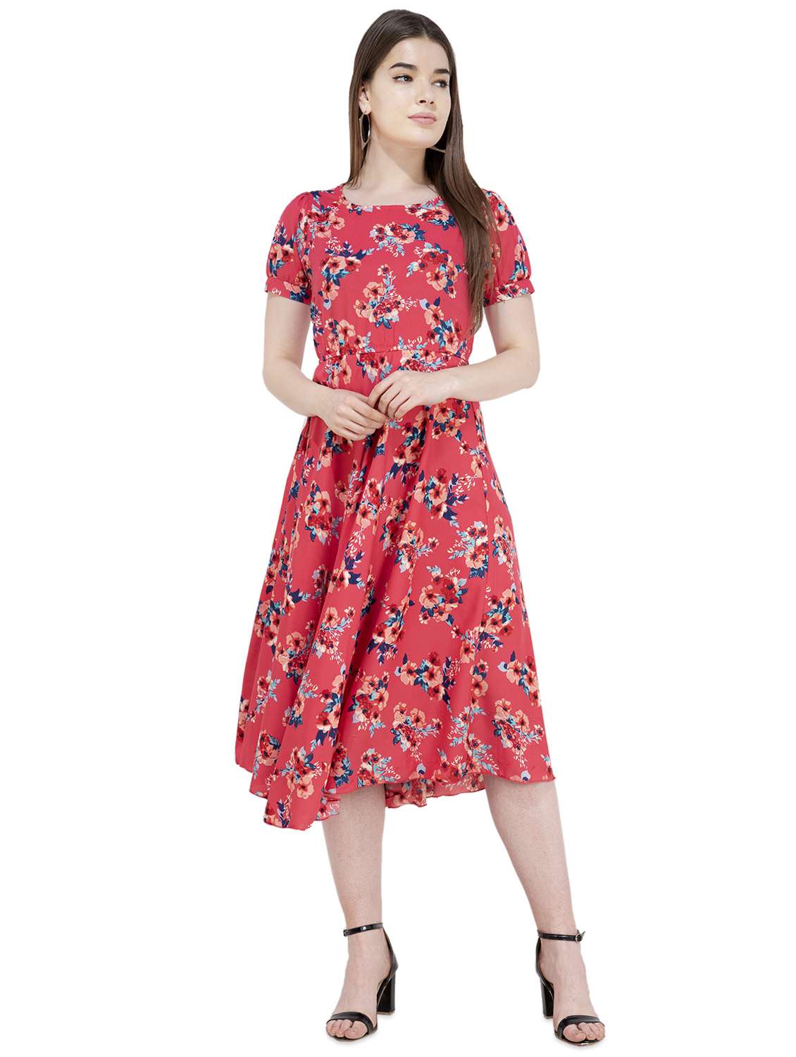 round neck floral dress 