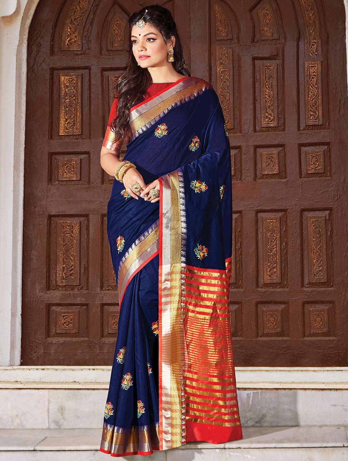 self design chanderi saree