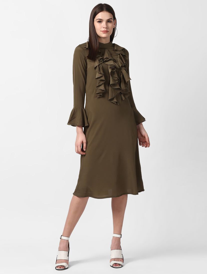 women's ruffled solid dress - 16882540 - Zoom Image - 0