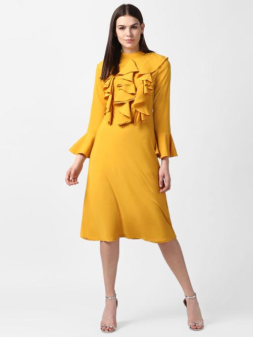 women's ruffle solid dress - 16882541 - Standard Image - 0