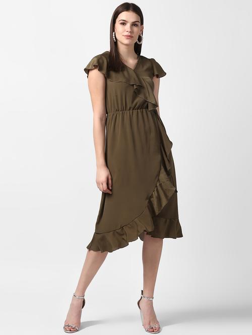women's wrap solid dress - 16882545 -  Standard Image - 0