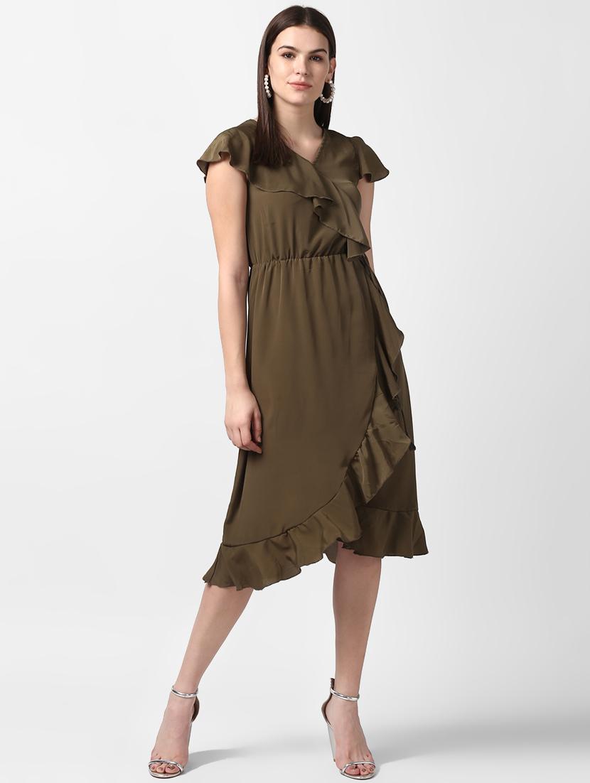 women's wrap solid dress - 16882545 -  Zoom Image - 0