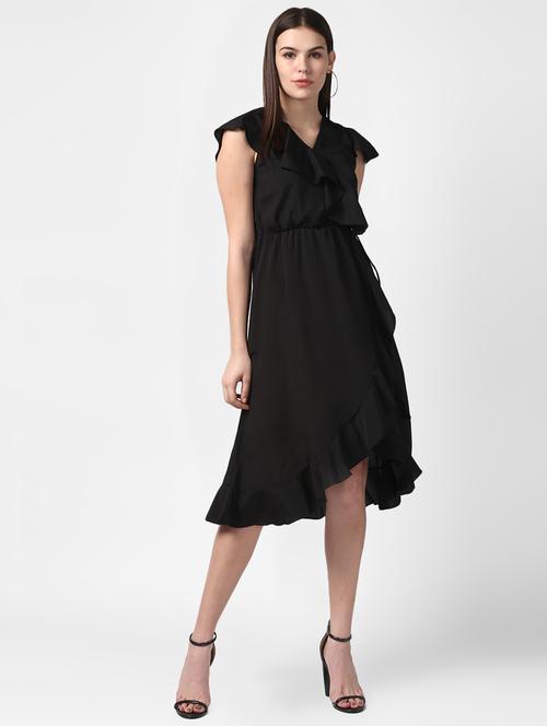 women's ruffle solid dress - 16882547 -  Standard Image - 0