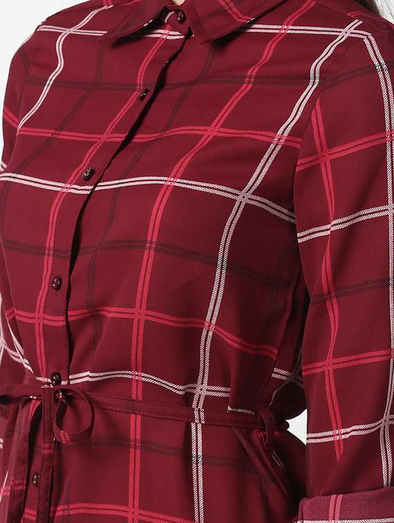 button-up checkered a-line dress  - 16882549 -  Standard Image - 4