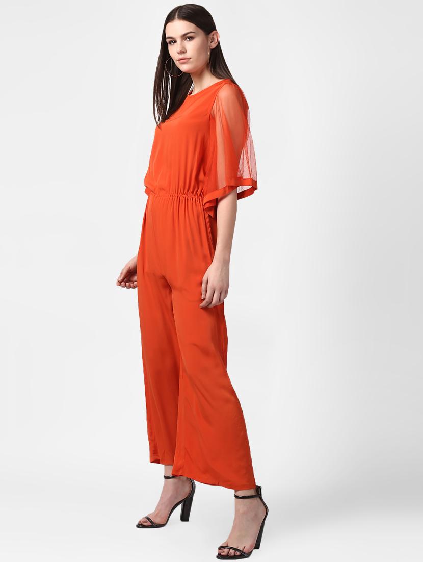 sheer bell sleeves full leg jumpsuit - 16882565 - Standard Image - 1