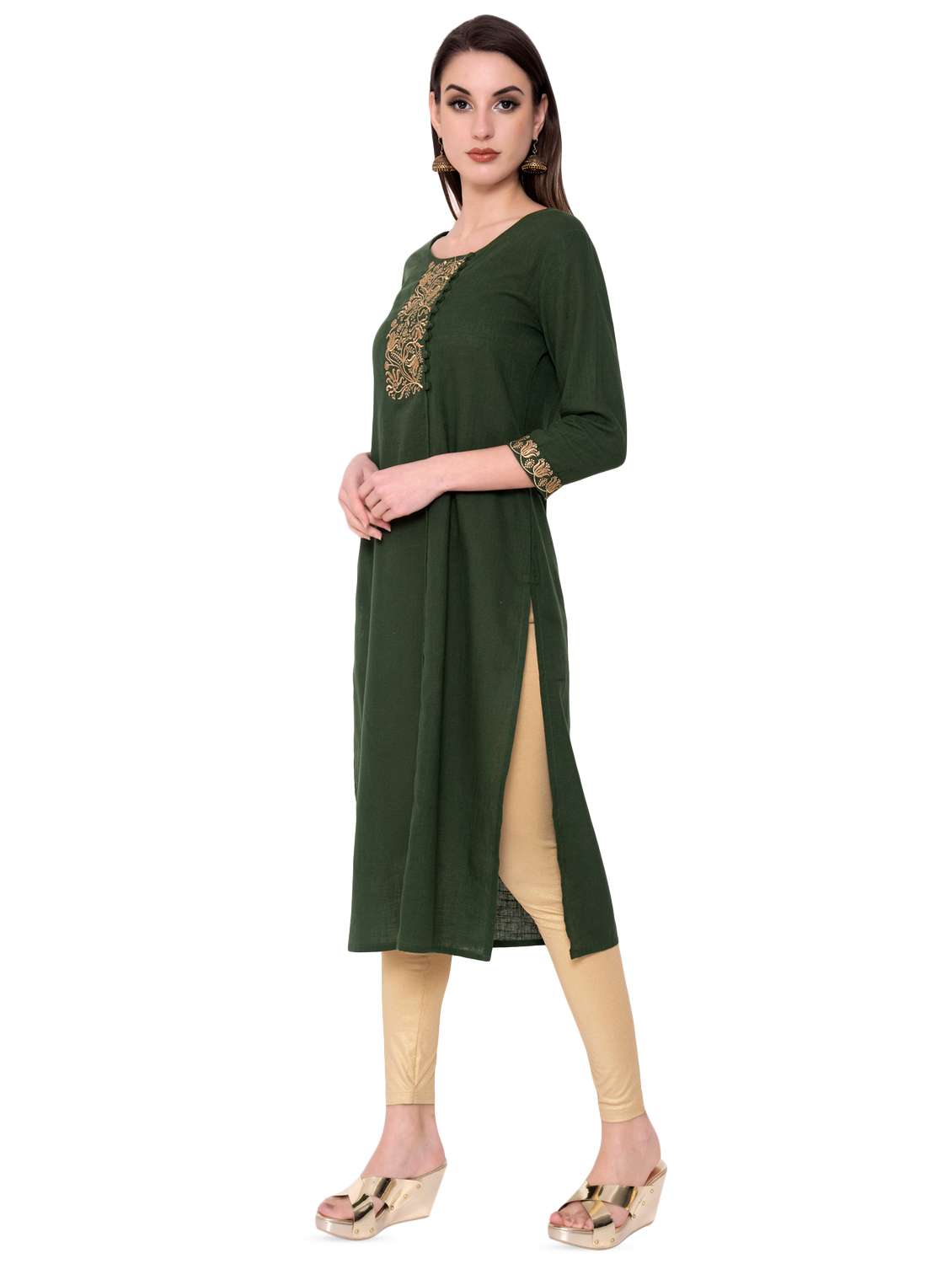 solid straight kurta - 16884064 - Standard Image - 1