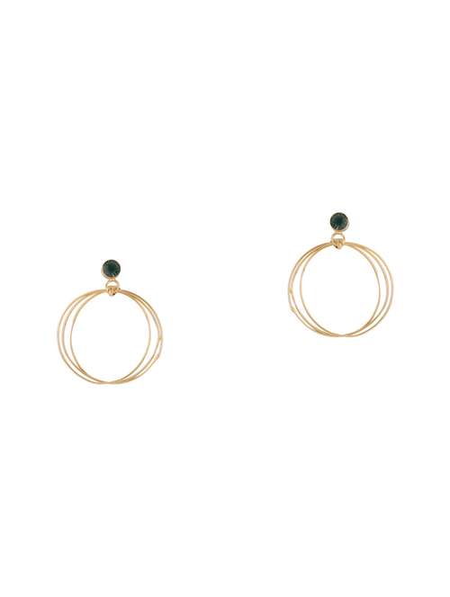 gold metal drop earring - 16884138 -  Standard Image - 0