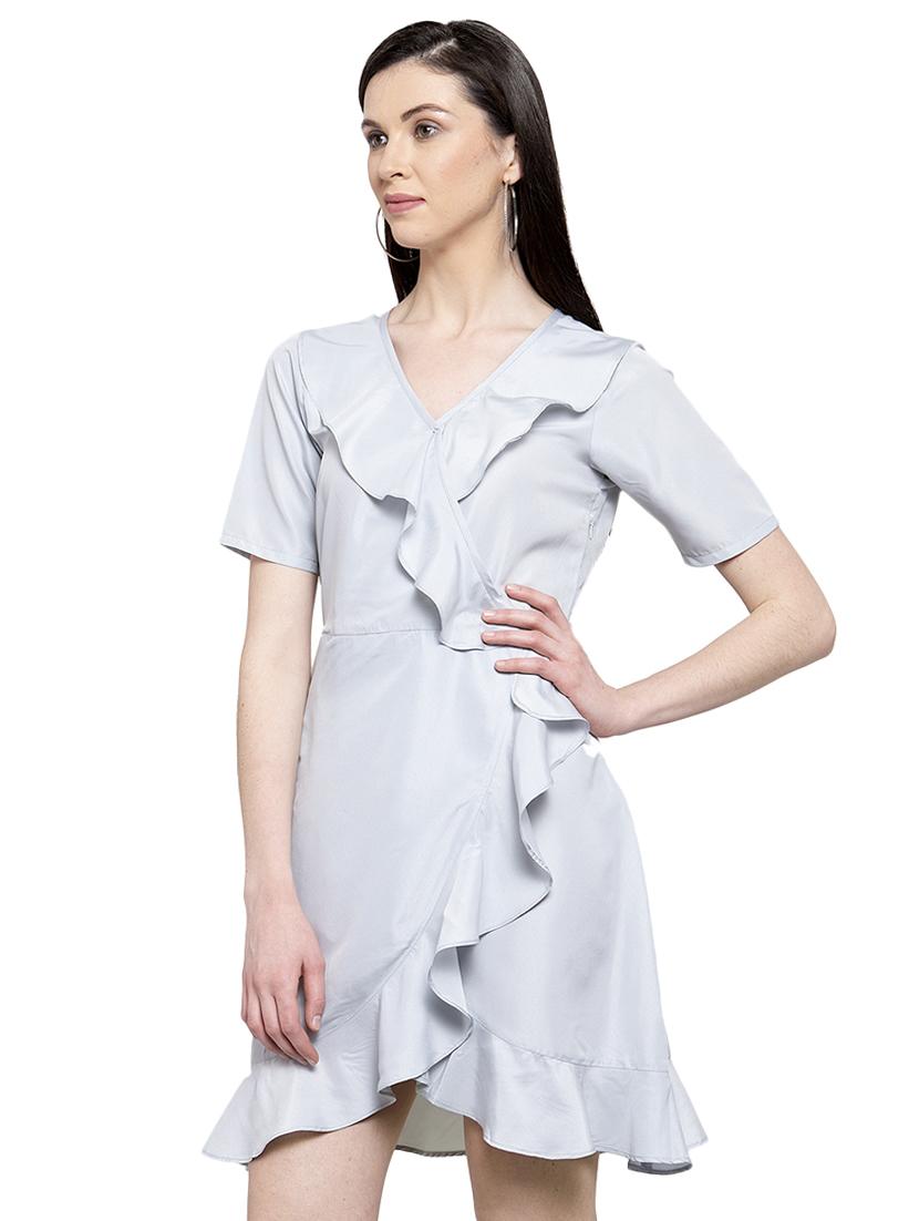 women's ruffle solid dress - 16884876 -  Standard Image - 1