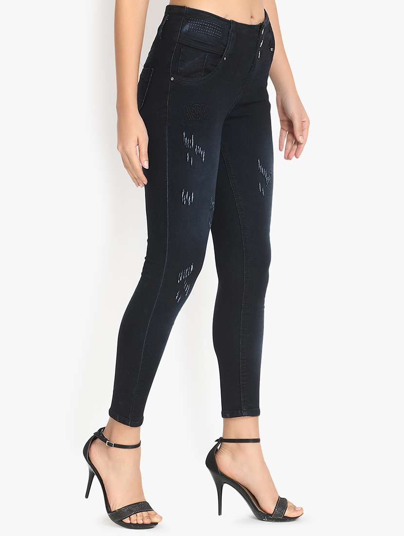 high rise distressed jeans - 16884887 - Standard Image - 1