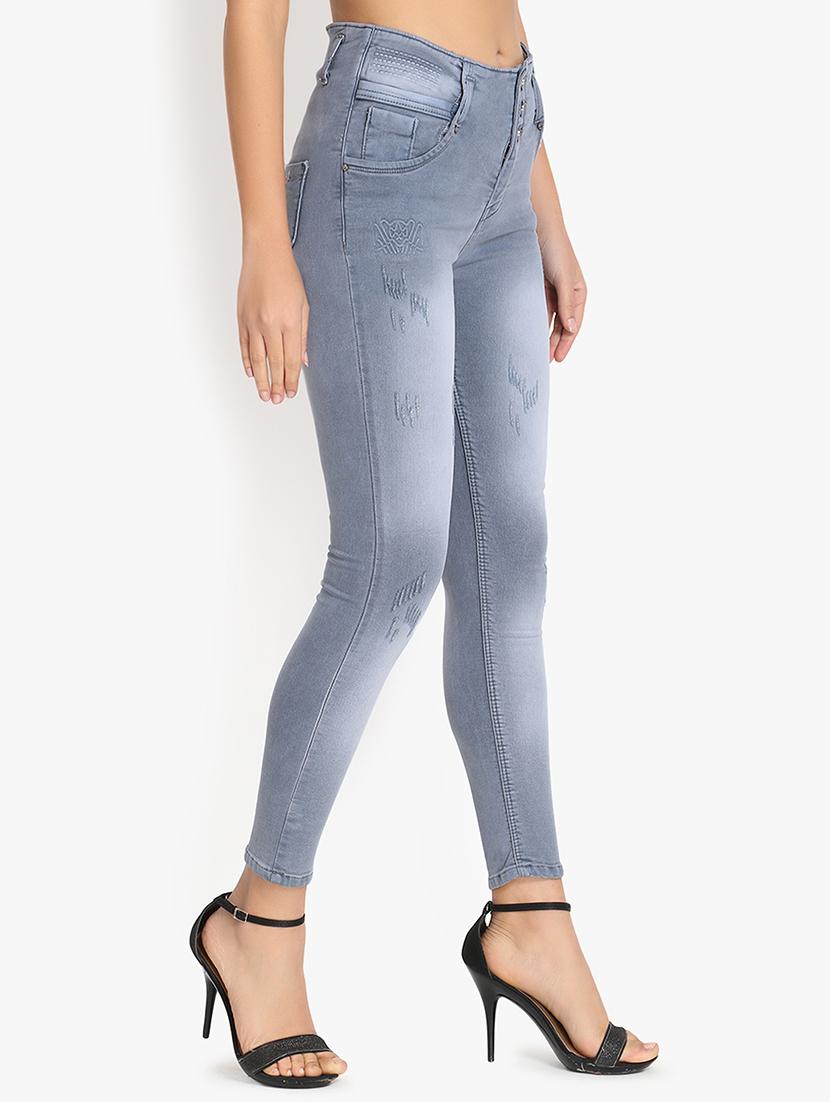 high rise stone washed jeans - 16884889 - Standard Image - 1
