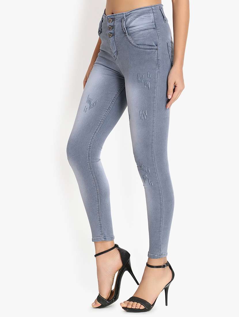 high rise stone washed jeans - 16884951 - Standard Image - 1