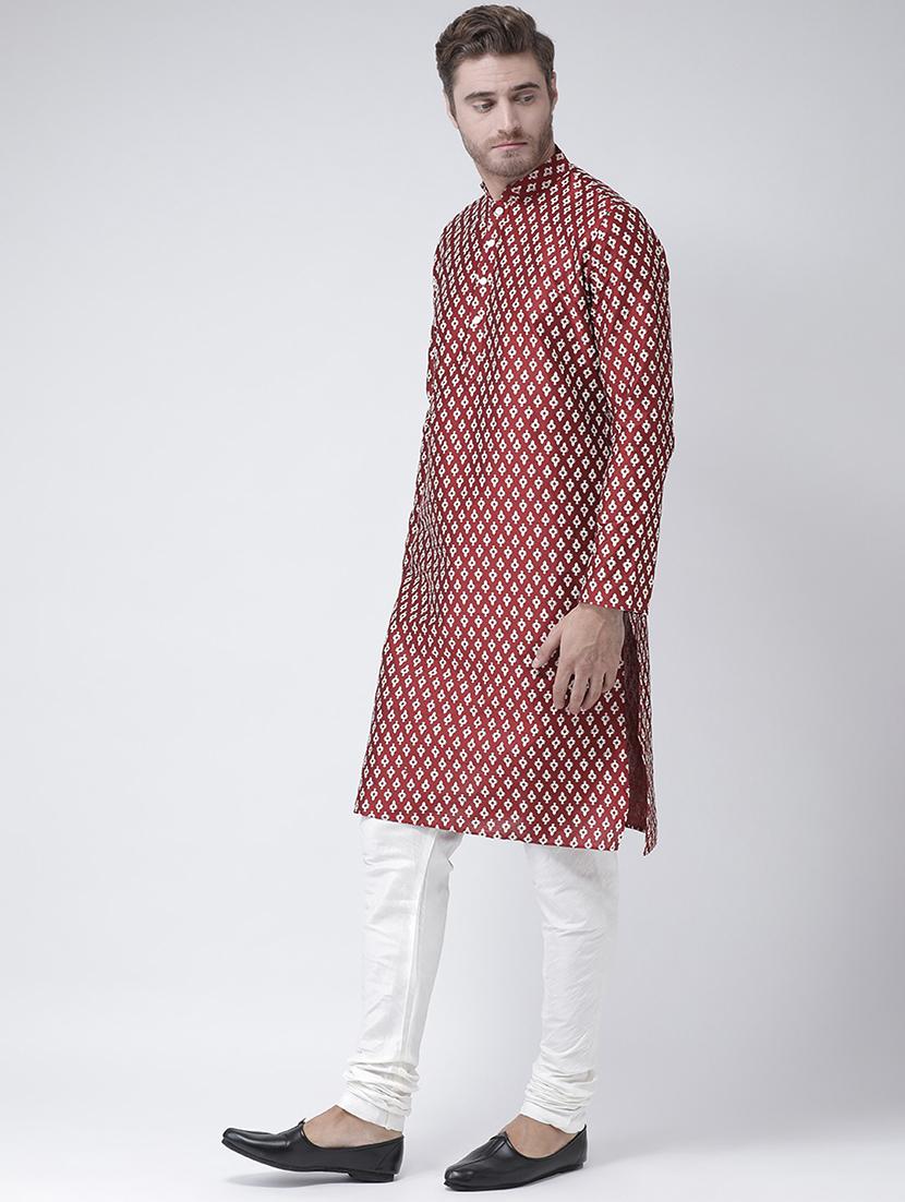 red dupion long kurta - 16886665 -  Standard Image - 1