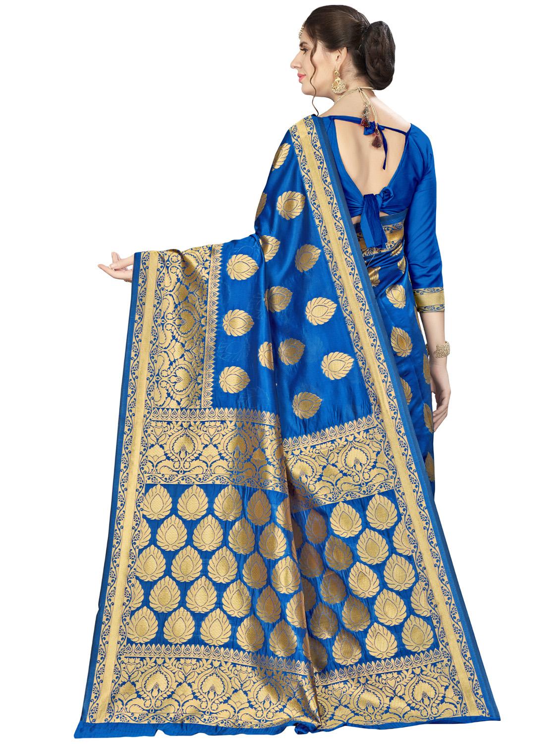 ethnic motif banarasi saree with blouse - 16887262 -  Standard Image - 1