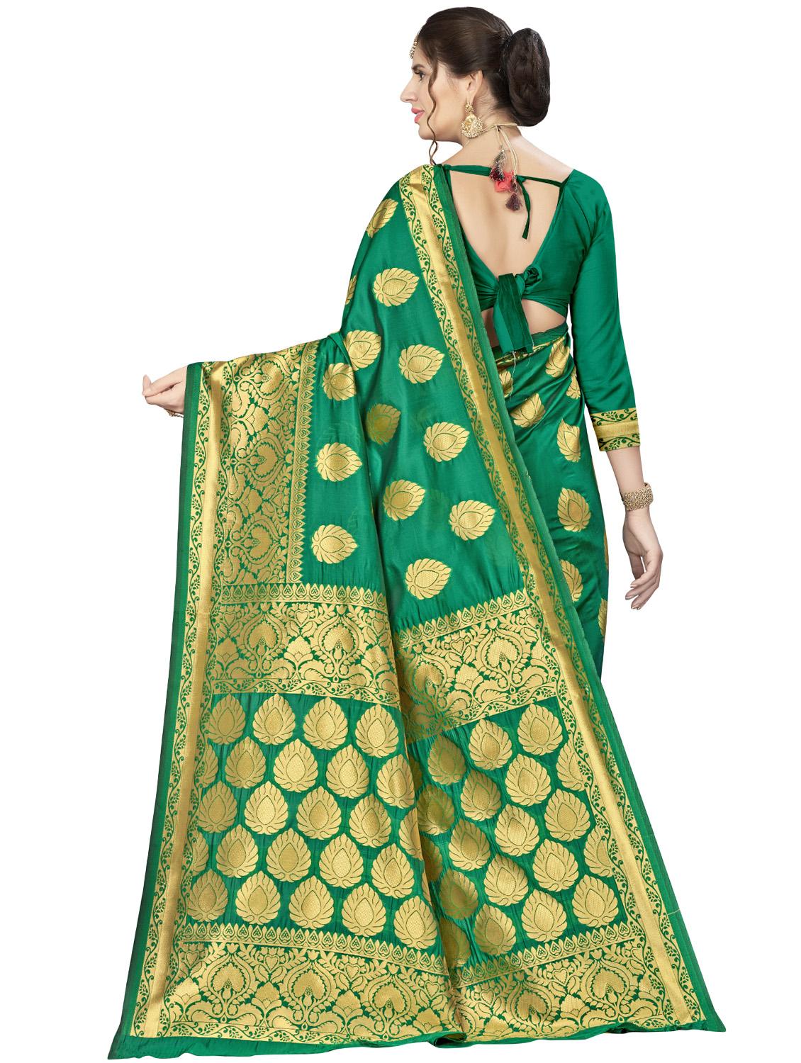 ethnic motif banarasi saree with blouse - 16887264 -  Standard Image - 1