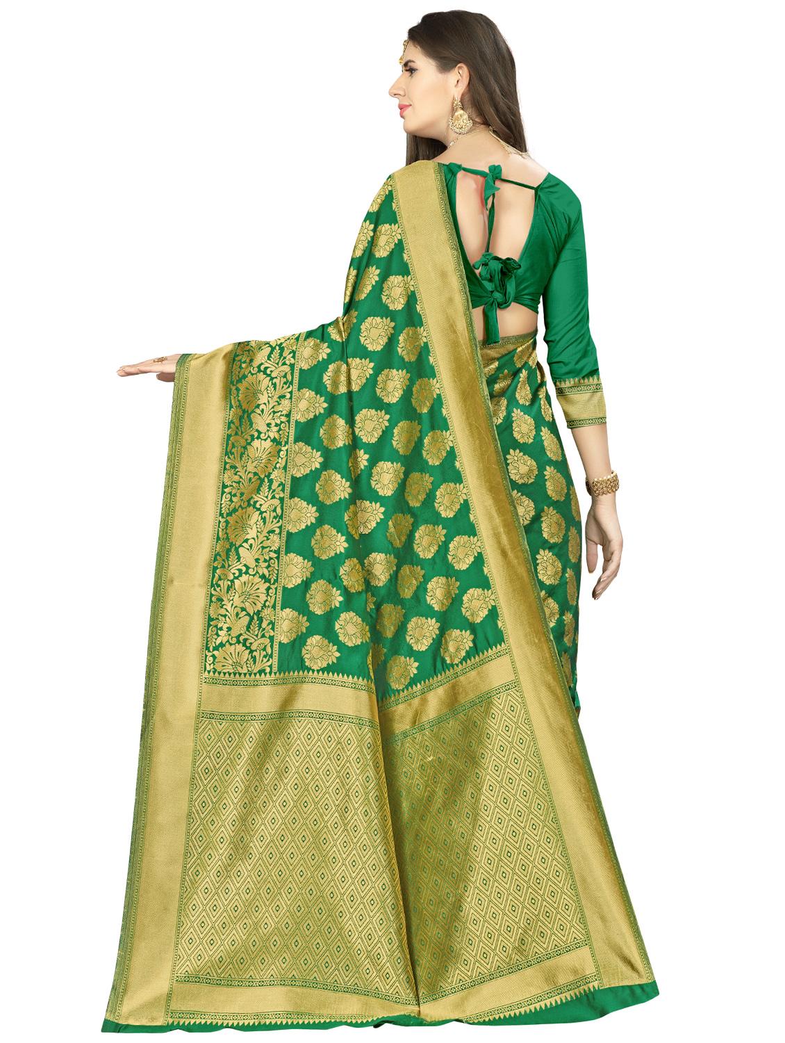 ethnic motif banarasi saree with blouse - 16887265 - Standard Image - 1