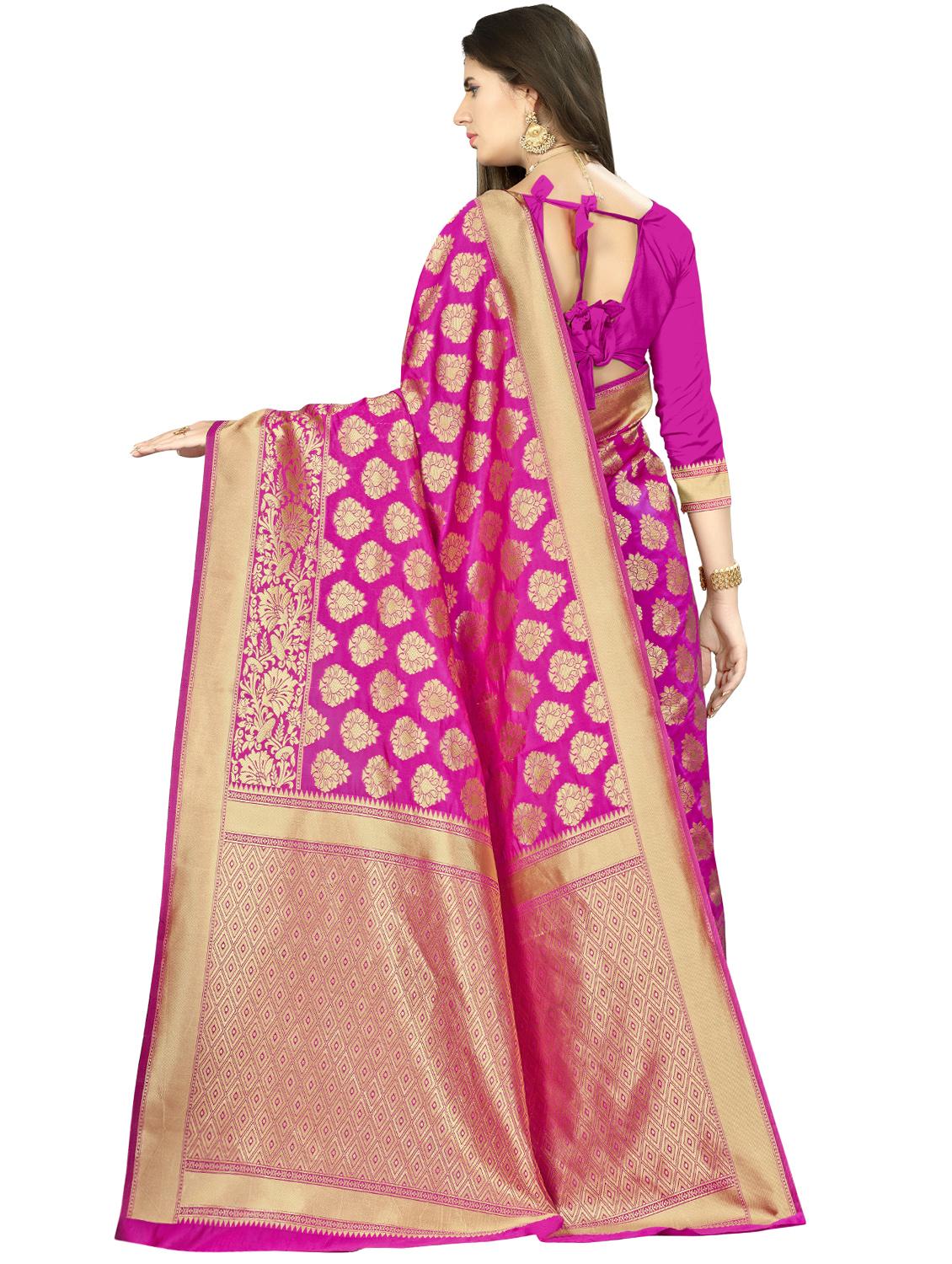 ethnic motif banarasi saree with blouse - 16887266 -  Standard Image - 1