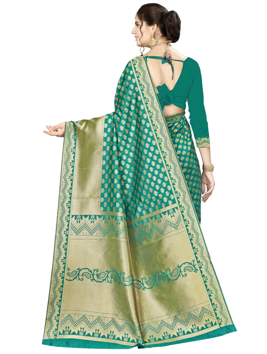 ethnic motif banarasi saree with blouse - 16887269 -  Standard Image - 1