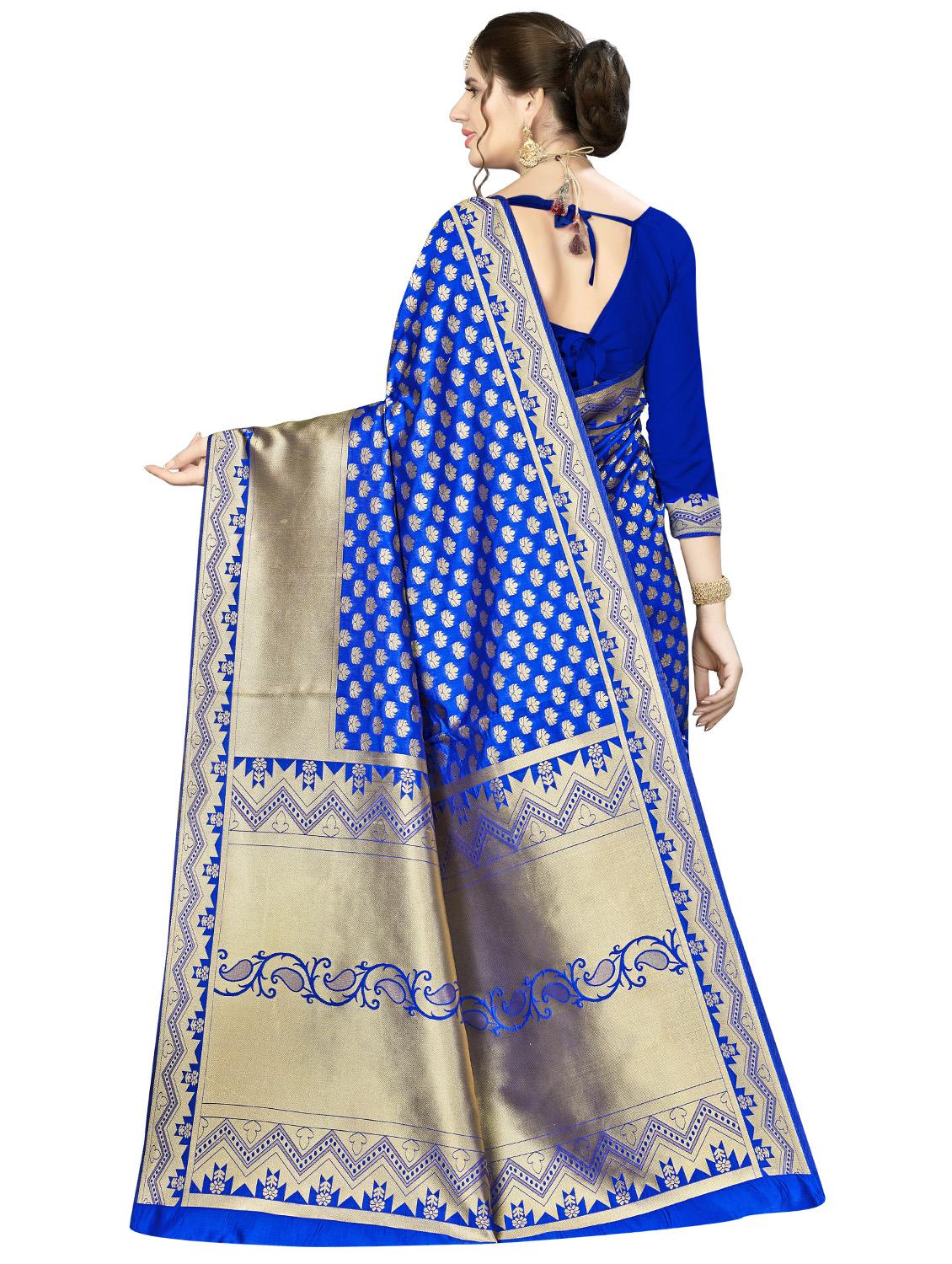 ethnic motif banarasi saree with blouse - 16887271 -  Standard Image - 1