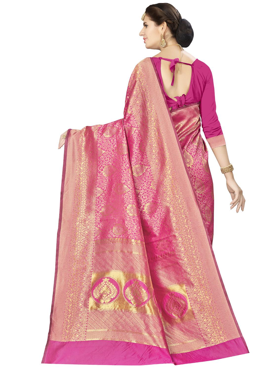 printed banarasi saree with blouse - 16887273 -  Standard Image - 1