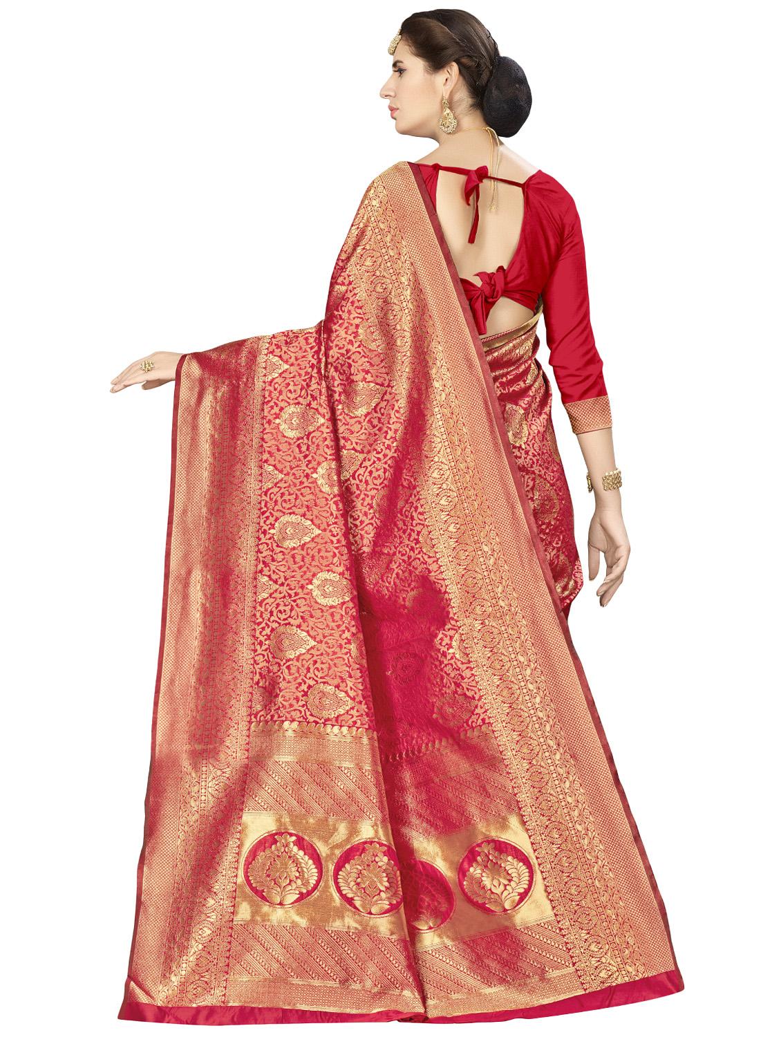 printed banarasi saree with blouse - 16887275 -  Standard Image - 1