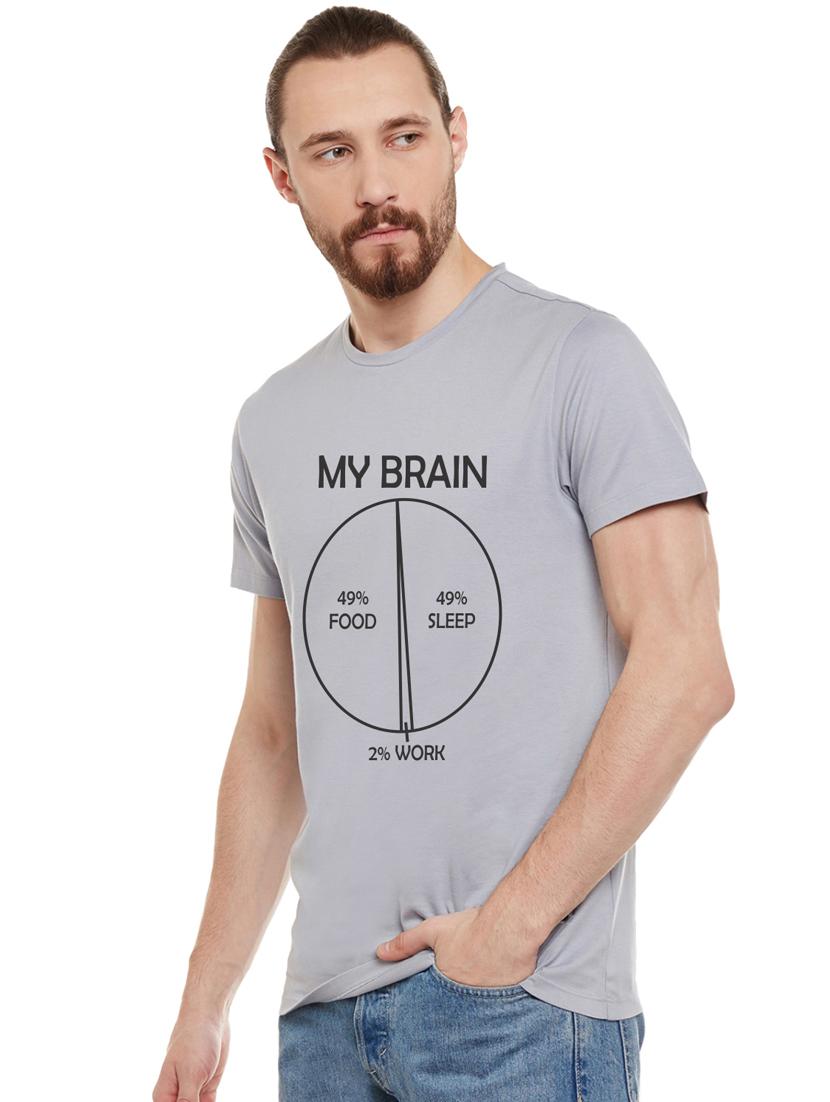 grey chest print t-shirt - 16887314 -  Standard Image - 1