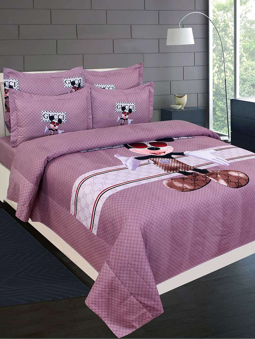  pure cotton double bedsheet with two matching pillow covers