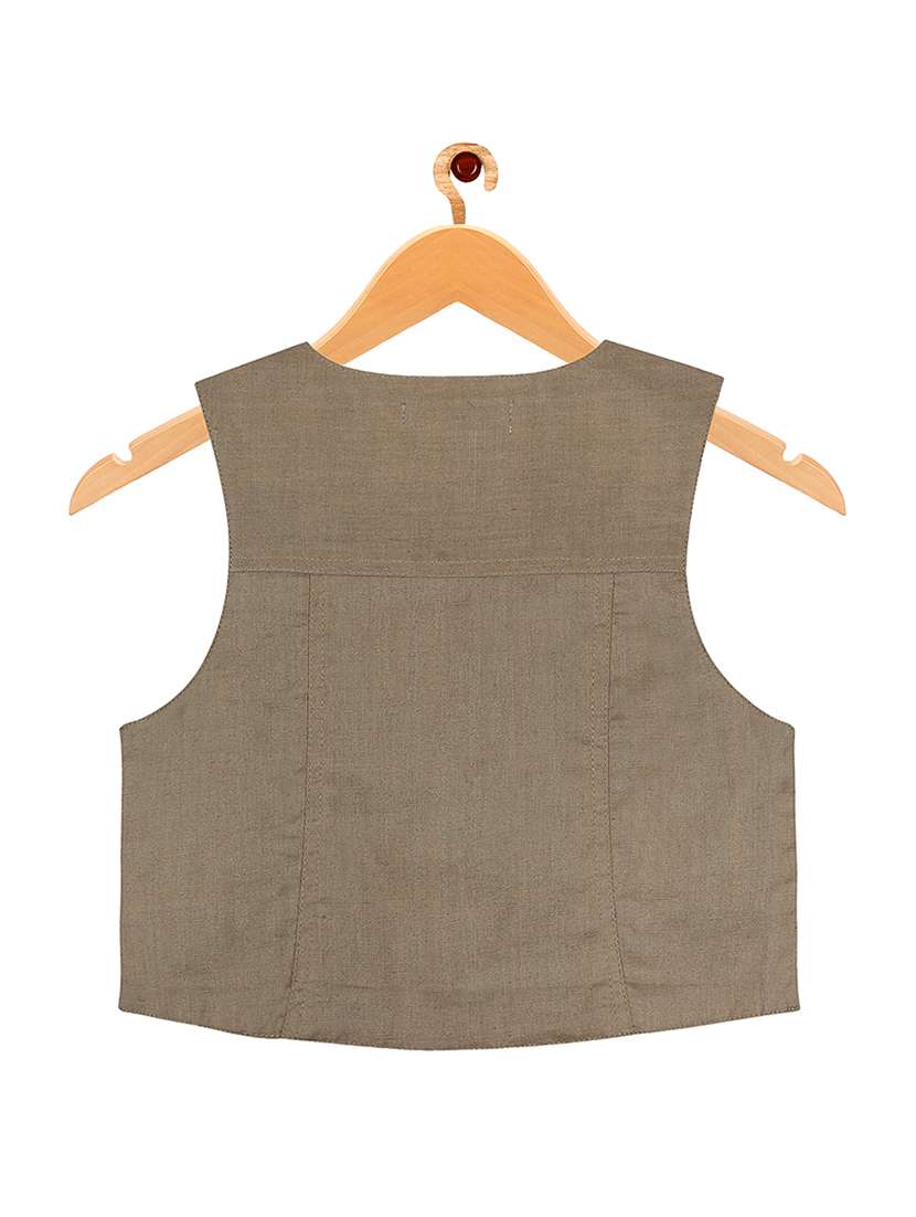 beige cotton waistcoats - 16888586 -  Standard Image - 1
