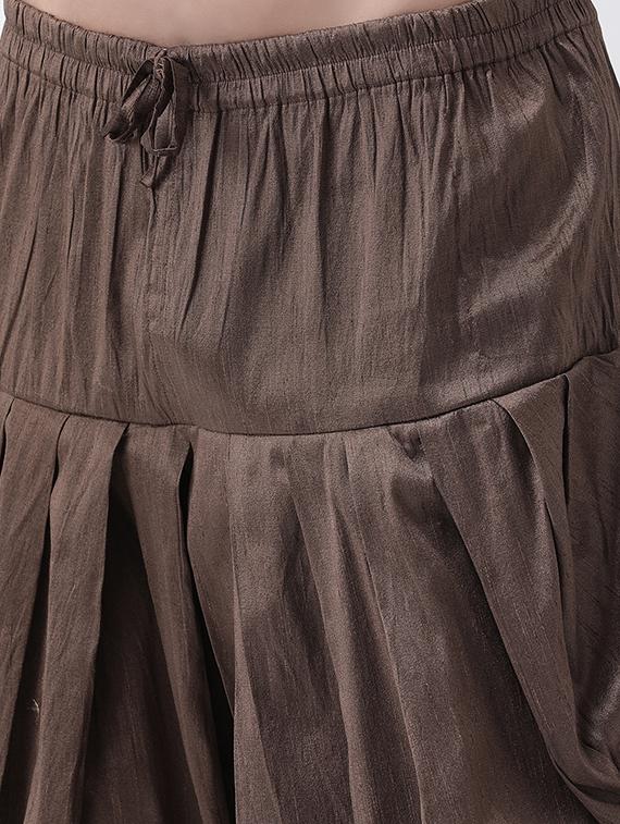green silk blend jacquard dhoti kurta pyjama set - 16889504 - Standard Image - 4
