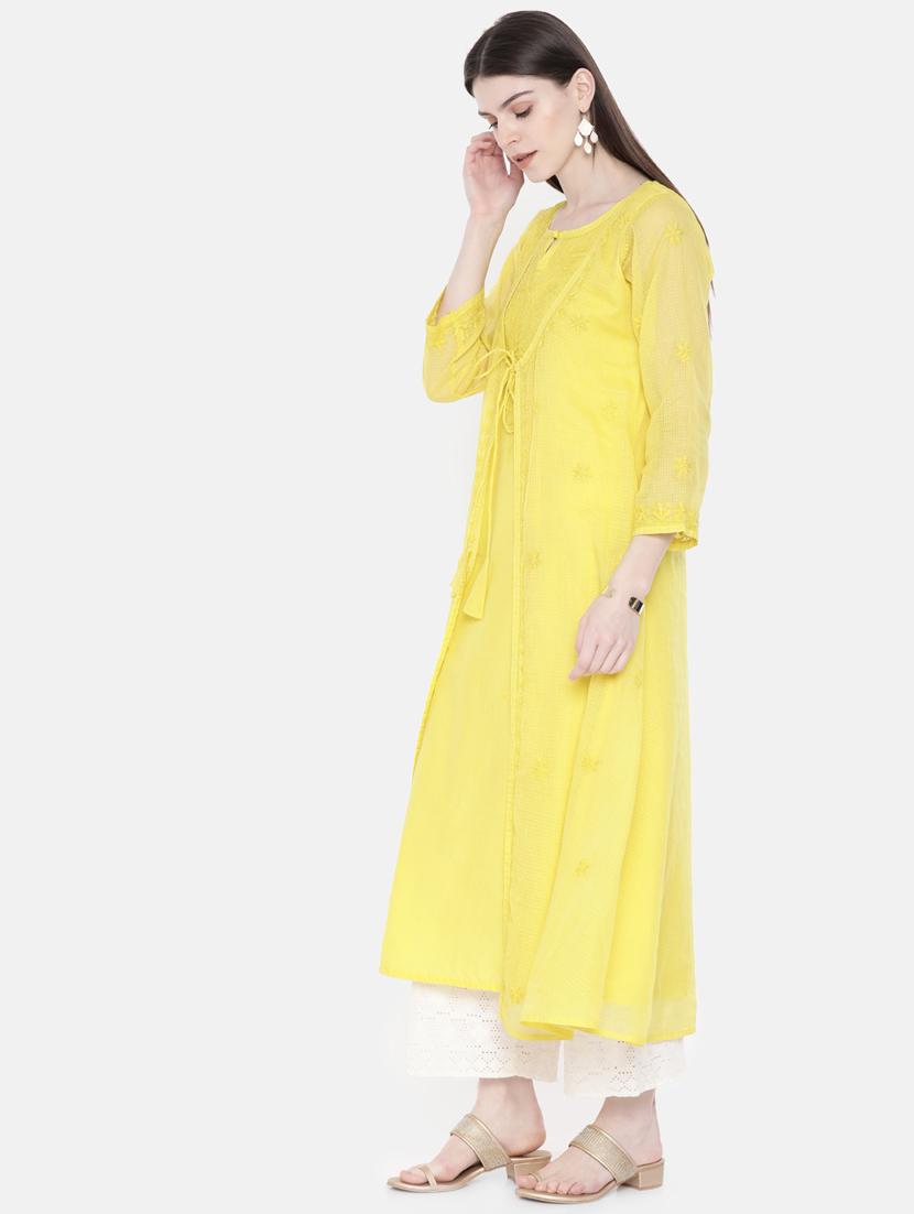 chikankari a-line kurta - 16889774 -  Standard Image - 1