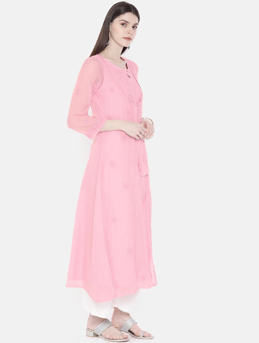 chikankari a-line kurta - 16889775 -  Standard Image - 1
