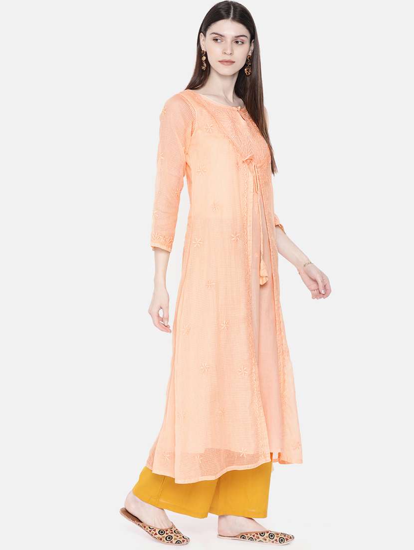 chikankari a-line kurta - 16889776 -  Standard Image - 1