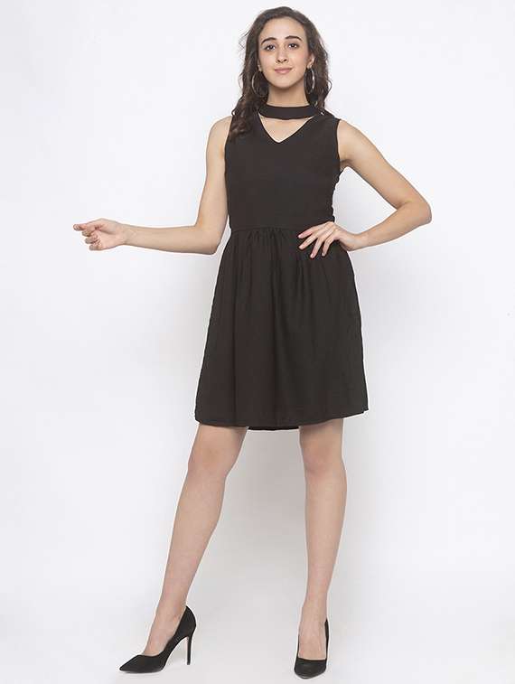 Women's Fit & Flare Solid Dress