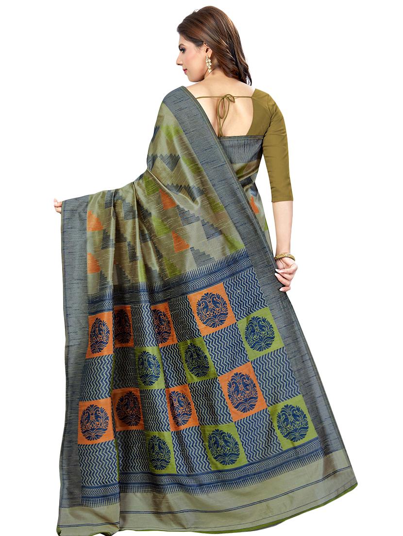 printed banarasi saree with blouse - 16891170 - Standard Image - 1