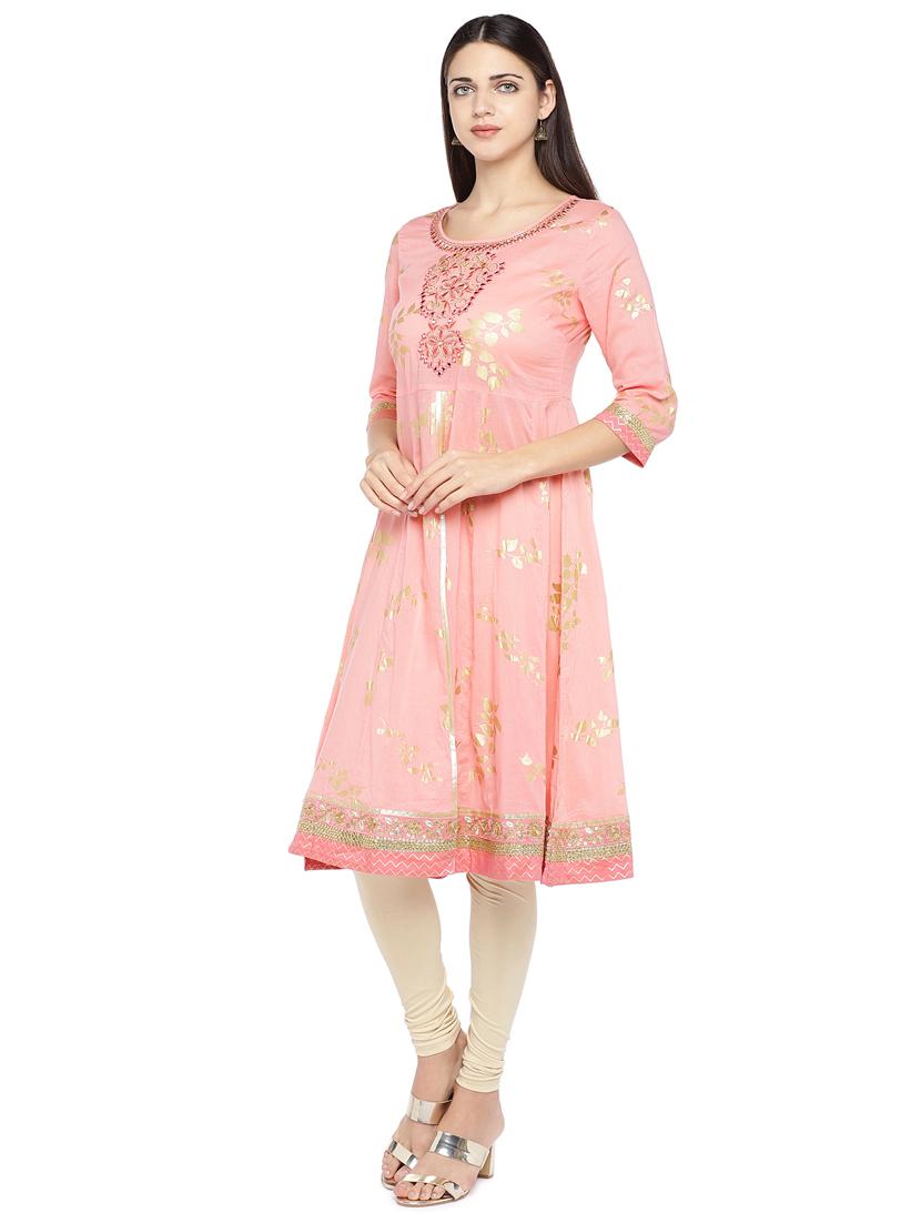 foil print anarkali kurta  - 16891208 -  Standard Image - 1