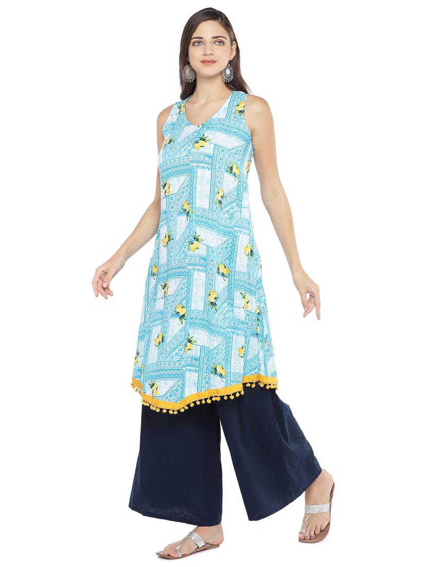 floral print a-line kurta - 16891234 - Standard Image - 1