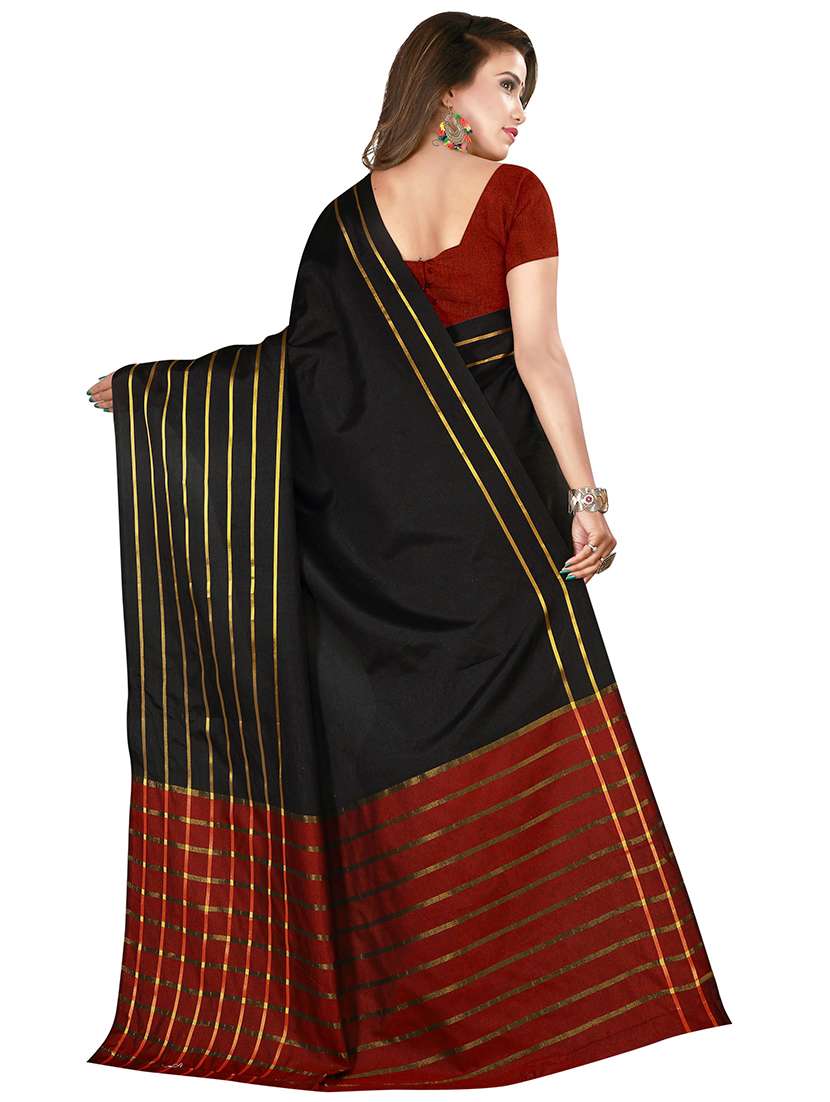 striped woven saree with blouse - 16893272 - Standard Image - 1