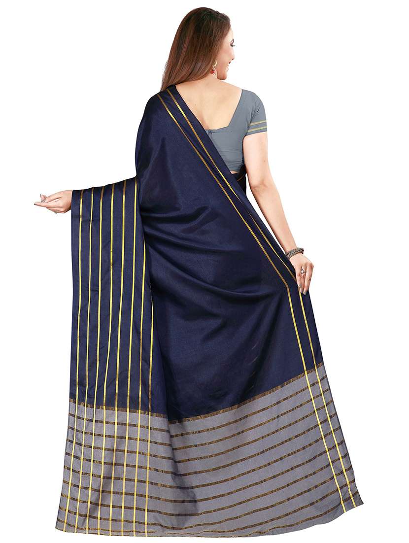 striped woven saree with blouse - 16893273 - Standard Image - 1