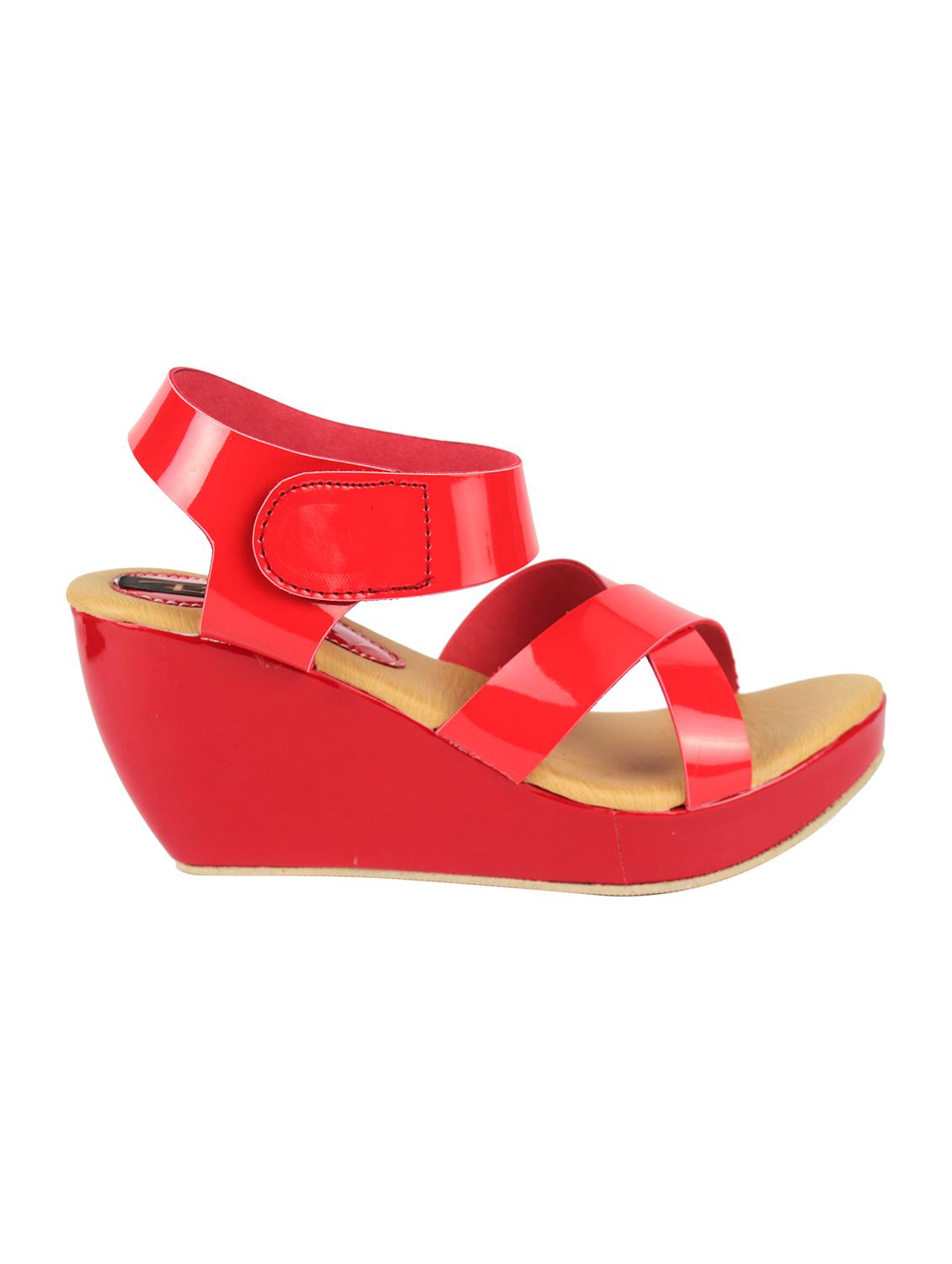 red platforms wedges - 16894209 - Standard Image - 1