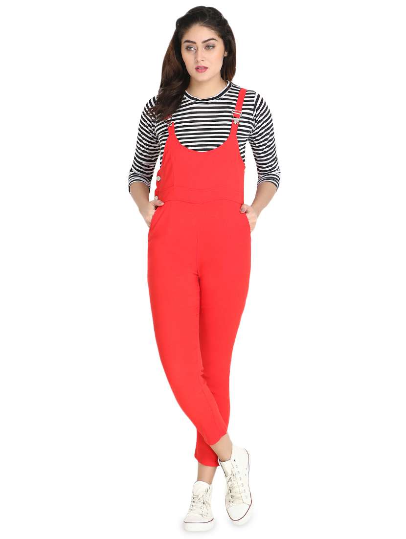 dungaree pant with striped top 