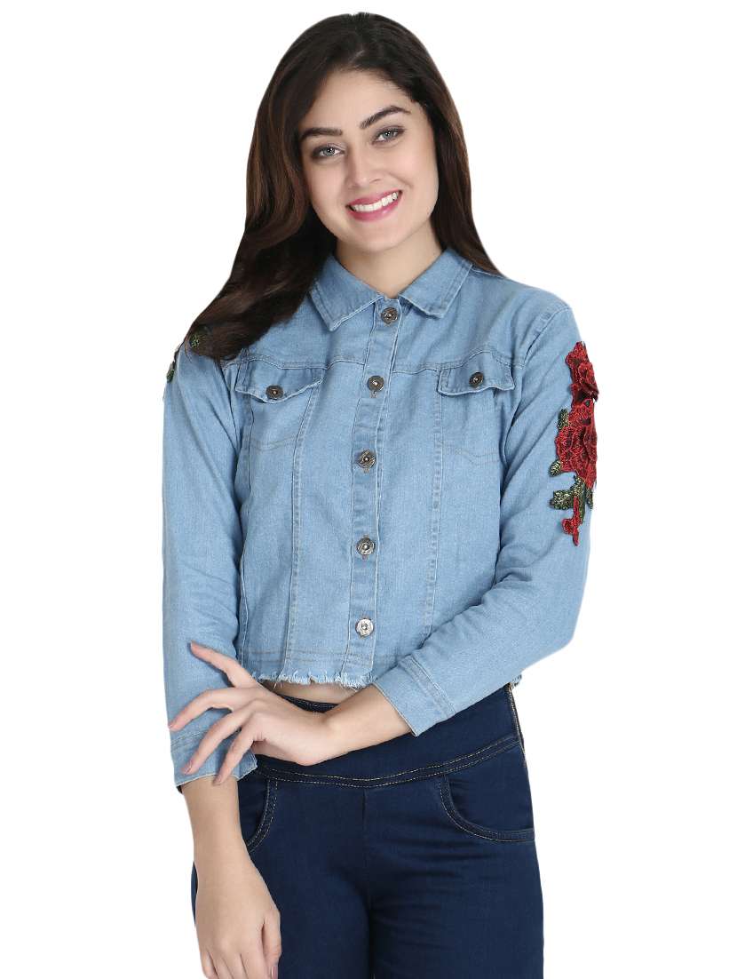 embroidered patch denim jacket