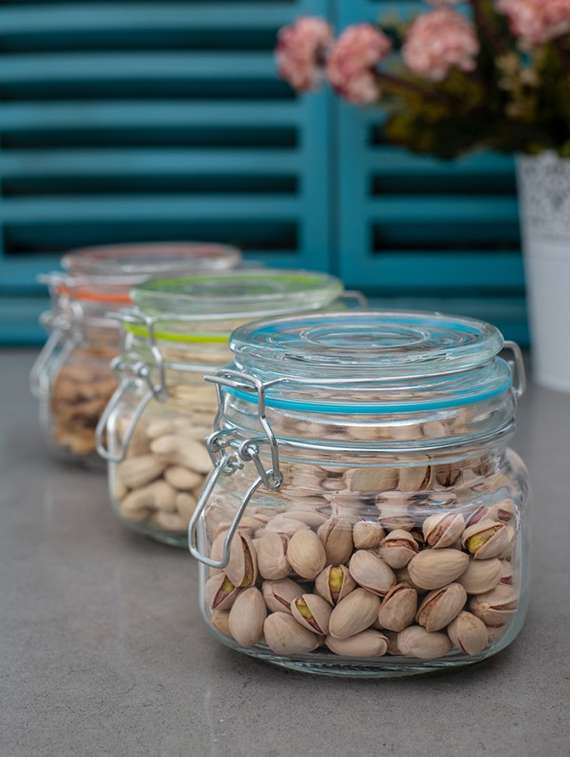 glass jar set with airtight swing cap (set of 3)
