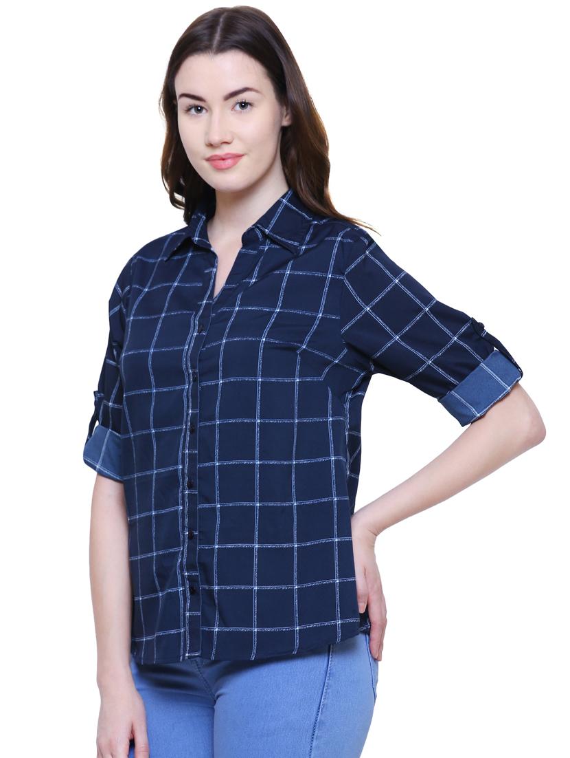 roll up sleeved checkered shirt - 16895033 - Standard Image - 1