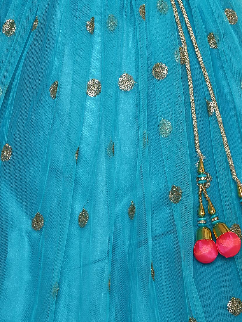 light blue satin lehenga choli - 16896608 - Standard Image - 4