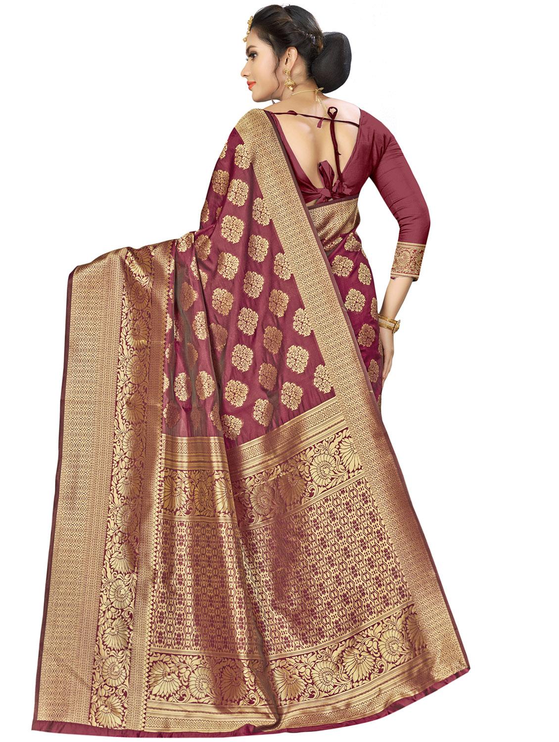 floral banarasi saree - 16896819 - Standard Image - 1