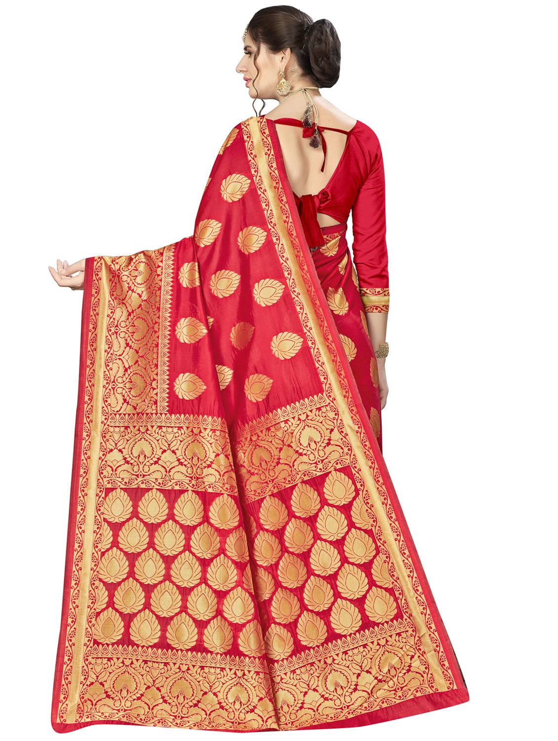 ethnic motif banarasi saree with blouse - 16896822 - Standard Image - 1
