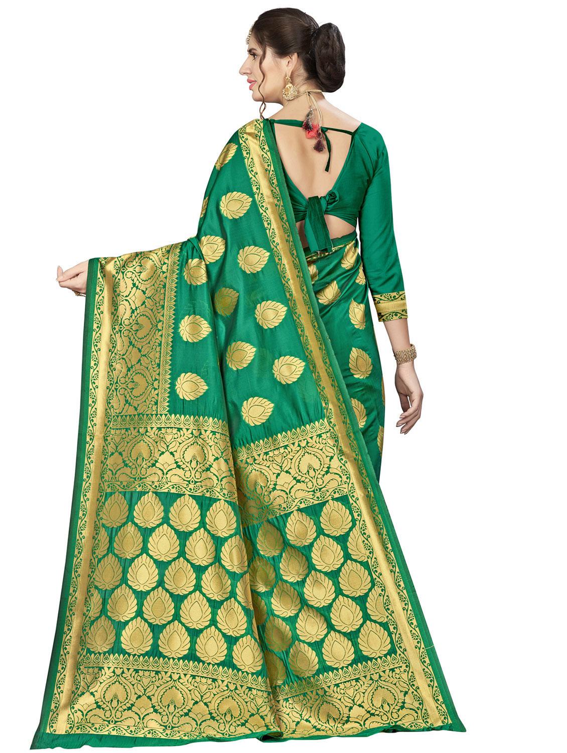 ethnic motif banarasi saree with blouse - 16896823 - Standard Image - 1