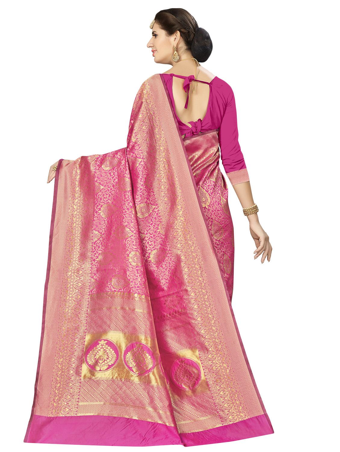 pastel banarasi saree with blouse - 16896832 - Standard Image - 1