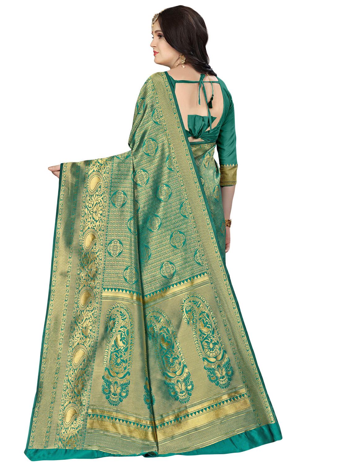 self design banarasi saree with blouse - 16896837 -  Standard Image - 1